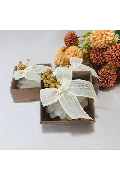 Masal Esintisi Kraft Kutulu Lotus Mum Söz, Nişan, Düğün, Nikah Hediyelik Hatıra