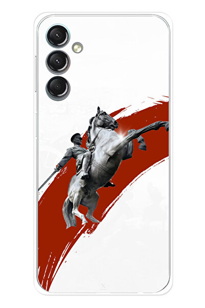 TechTree حافظة سيليكون متوافقة مع هاتف سامسونج جالاكسي A24 بتفاصيل حصان أتاتو...