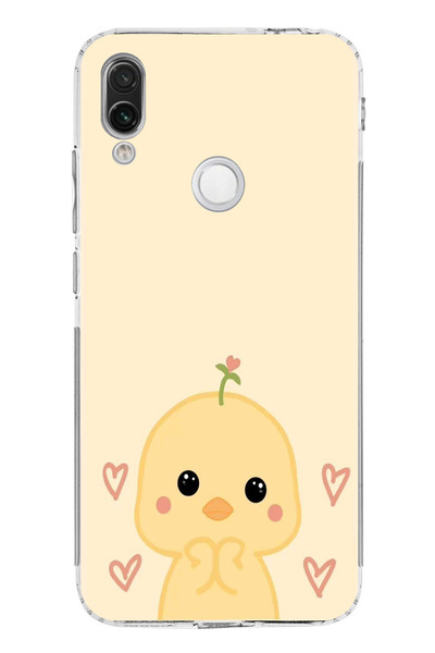 TechTree حافظة سيليكون مطبوع متوافقة مع هاتف Redmi Note 7-7 PRO بنمط صيصان لطيف وقلب