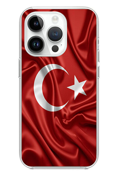 TechTree حافظة سيليكون متوافقة مع هاتف iPhone 14 PRO بعلم تركيا مطبوع