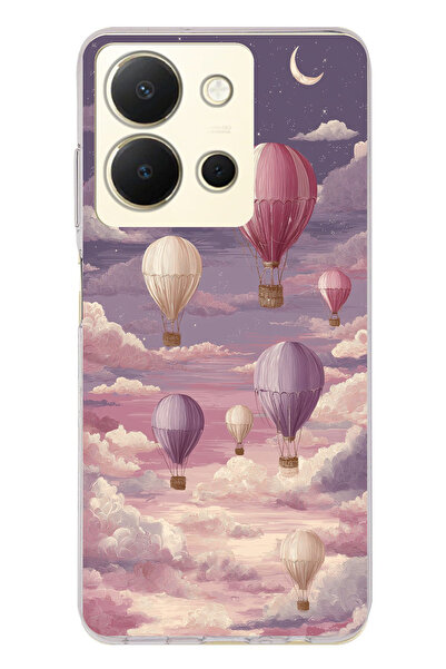 TechTree حافظة سيليكون متوافقة مع هاتف Vivo Y36 باللون الأرجواني السماوي والب...