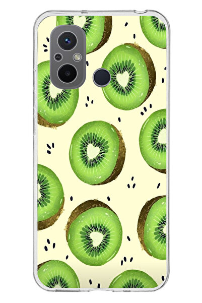 TechTree حافظة سيليكون متوافقة مع Redmi 12C وشرائح الكيوي الأخضر وقلب الكريست...