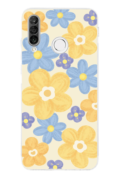 TechTree حافظة سيليكون ناعمة متوافقة مع هاتف هواوي P30 لايت مطبوع