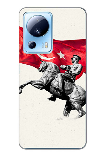 TechTree جراب سيليكون متوافق مع هاتف Xiaomi Mi 13 Lite بتفاصيل تذكارية لأتاتو...