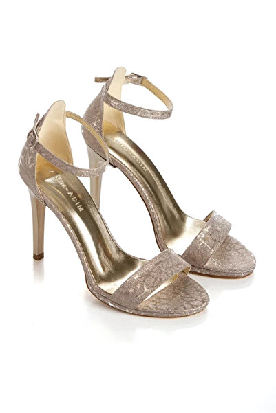 Melvoria Single Band Mixed Leaf Pattern High Thin Heeled Shoes