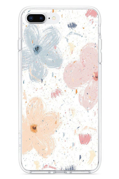 TechTree حافظة سيليكون مطبوع متوافقة مع هاتف iPhone 7 PLUS-8 PLUS بنمط زهور ت...