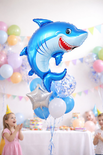 Partifabrik Cute Shark Foil Balloon Sea