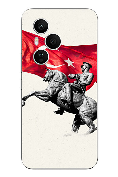 TechTree حافظة سيليكون متوافقة مع Honor 400 PRO بتفاصيل تذكارية لأتاتورك مطبوع