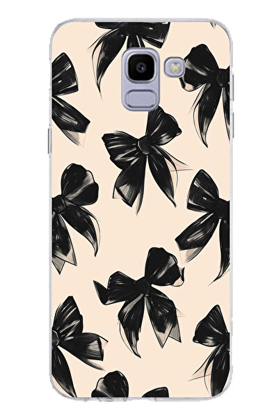 TechTree حافظة سيليكون متوافقة مع هاتف سامسونج جالاكسي J6 باللون الأسود مطبوع