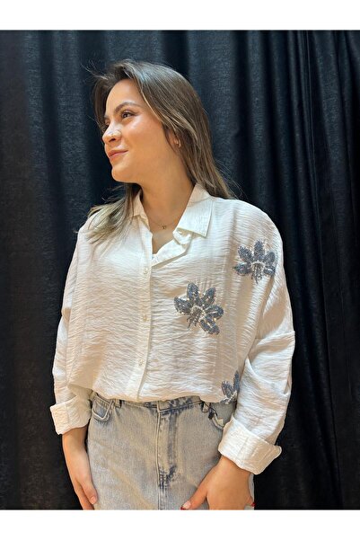 Elit Butik stone embroidered shirt