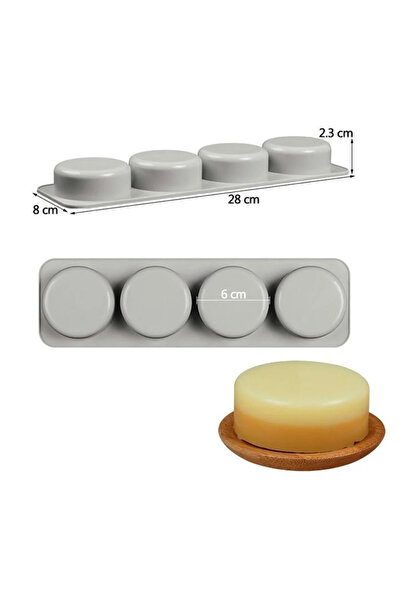 MERGAF قالب صابون دائري من السيليكون، مجموعة من 4 قوالب للصابون والشموع