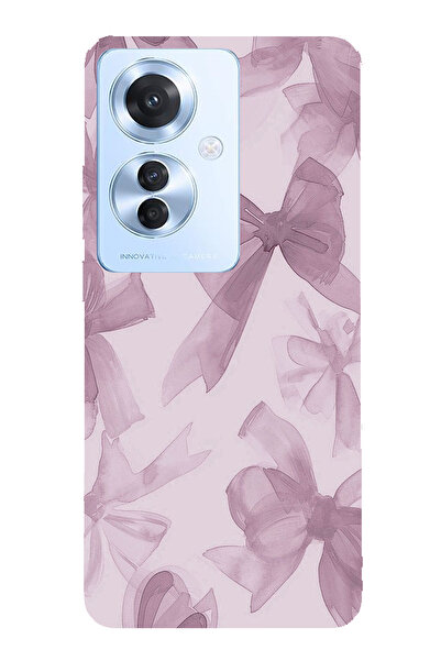 TechTree حافظة سيليكون متوافقة مع هاتف OPPO Reno 11F باللون البنفسجي مطبوع