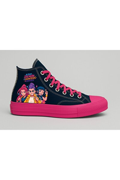 archiepet Pink Sole Pink Laced K-Pop Demon Hunters Huntrix Printed Teenage Sports Sneakers