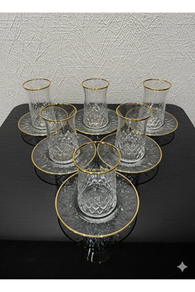 BAYUMAY ODİN GERÇEK ALTIN YALDIZLI 6'LI ÇAY TAKIMI