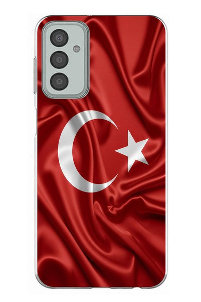 TechTree حافظة سيليكون متوافقة مع علم تركيا مطبوع لهاتف سامسونج جالاكسي M13-M23