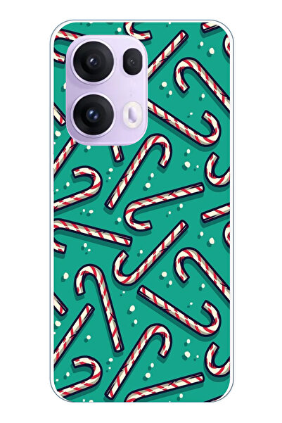 TechTree حافظة سيليكون مطبوع متوافقة مع هاتف OPPO Reno 13 PRO مزودة بعصا حلوى...