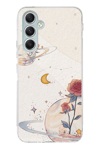 TechTree حافظة سيليكون متوافقة مع هاتف سامسونج جالاكسي A34، بتصميم كوكب ونجمة...