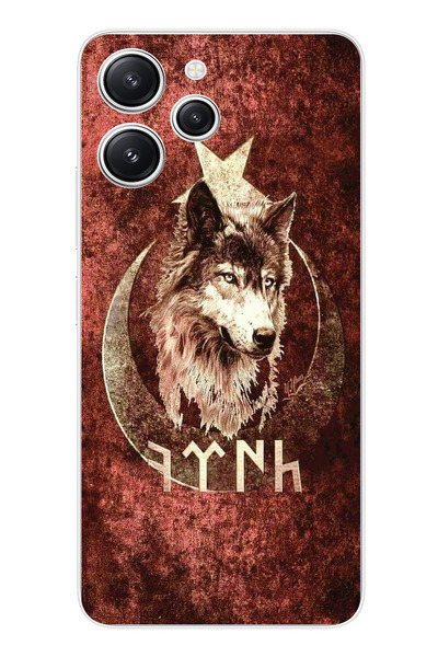 TechTree حافظة سيليكون مطبوع متوافقة مع هاتف Redmi 12 مع كتابة جوك ترك ونقش بوزكويرت