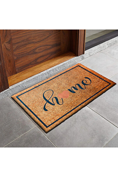VibeHome "HOME" Yazılı 65x45 Kapı Önü Kilimi - Yıkanabilir Dış Paspas Halı - ...