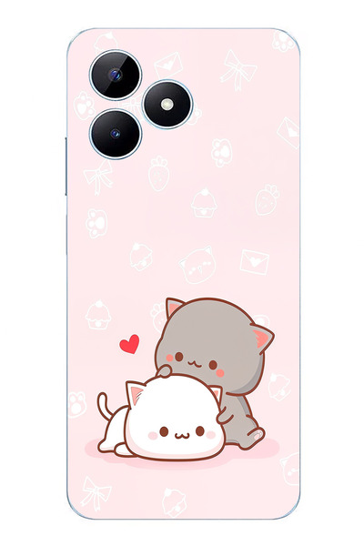 TechTree حافظة سيليكون متوافقة مع هاتف Realme Note 50، لطيفة وريموتية، مطبوع