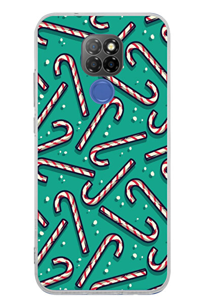 TechTree حافظة سيليكون مطبوع متوافقة مع جهاز General Mobile GM 20 من Spirit of New Year مع عصا حلوى ورقائق الثلج