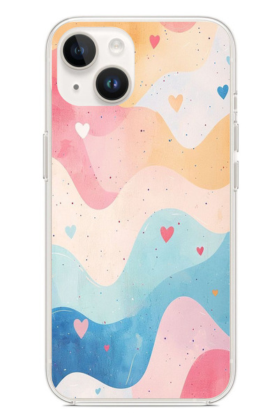 TechTree حافظة سيليكون متوافقة مع هاتف iPhone 14 PLUS ذات ألوان باستيل ومموجة...