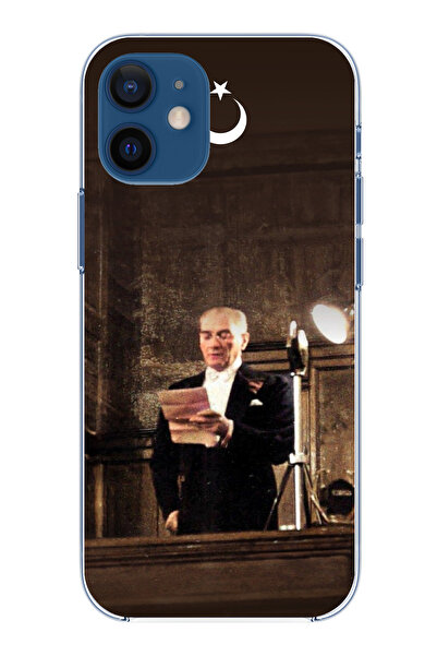 TechTree حافظة سيليكون متوافقة مع هاتف iPhone 12 Mini متوافقة مع خطاب أتاتورك...