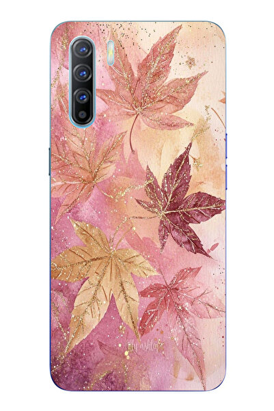 TechTree حافظة سيليكون متوافقة مع هاتف اوبو رينو 3-A91 باللونين الوردي والبور...