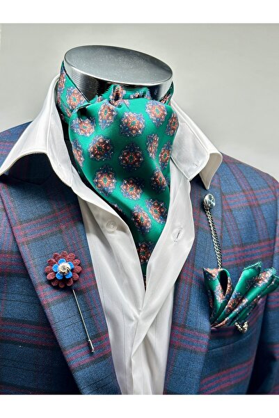 Gutiero Green Patterned Men's Scarf