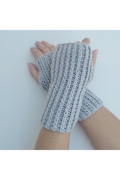 Lesy Örgü el yapımı yarım parmaksız eldiven