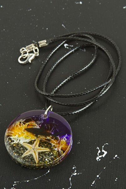 ZERO LAND 1610213749 Shark Sea Effect (231302) Epoxy Pendant-Purple