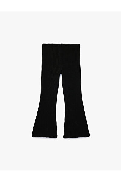 Koton Flared Pants with Ribbed Elastic Waist