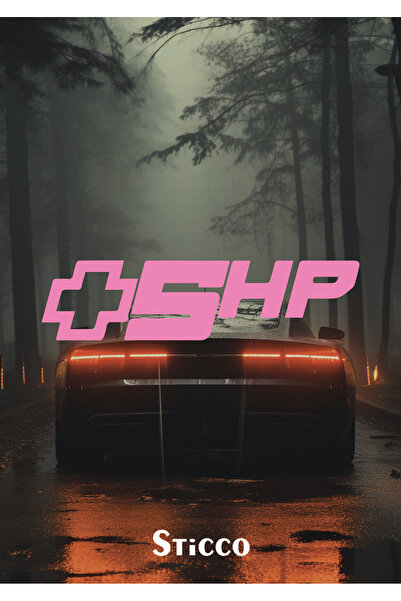 Sticco +5Hp Writing Jdm Car-Motorcycle Windshield Mirror Sticker Decal 15X6Cm