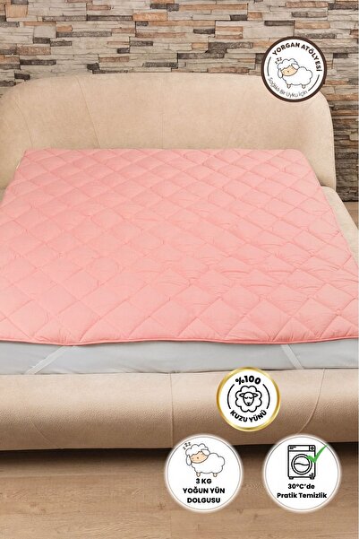 yasetex tasarım Yumuşak Dolgulu Çift Kişilik Yatak Koruyucu Ped - Terletmeyen Pamuklu Yüzey Yatak Pedi