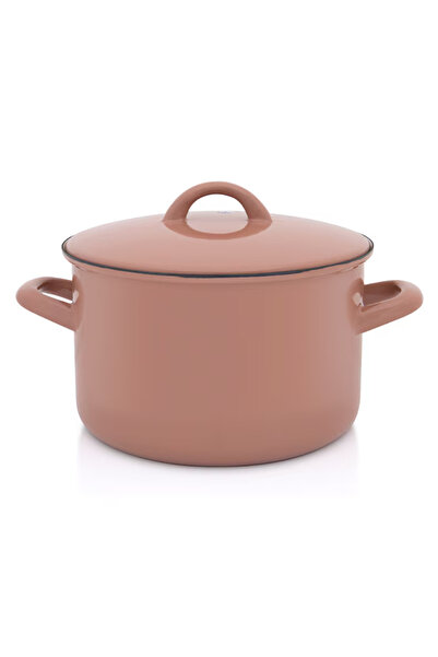 Metalac Μόκα εμαγιέ κατσαρόλα με καπάκι, 20cm, 4l, καφέ