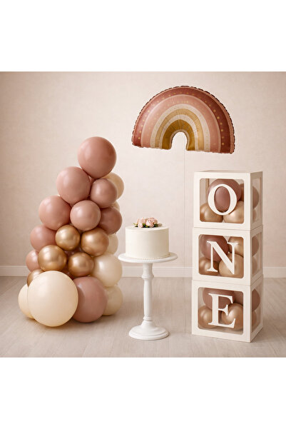 Balonsan مجموعة بالونات 39 قطعة (وردي فاتح - ذهبي كروم - ذهبي - قوس قزح - علب...