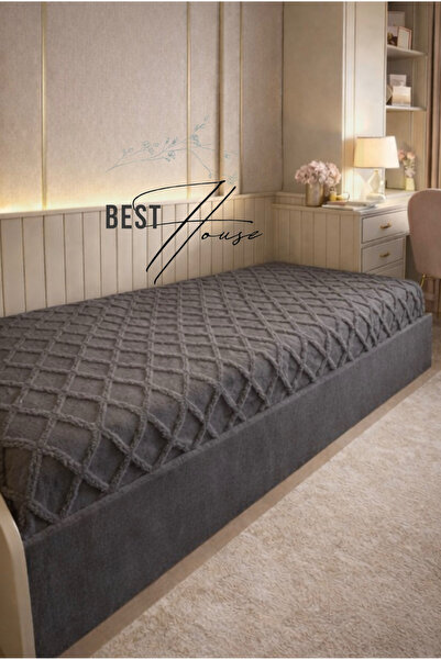 best house decor Dark Gray Divan Cover 120X250 cm Seat Cover, Single Cover