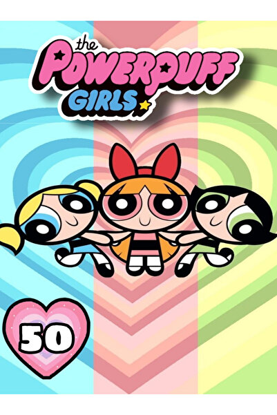 Cartoon Networt The Powerpuff Girls coloring book, 50 illustrations, A4