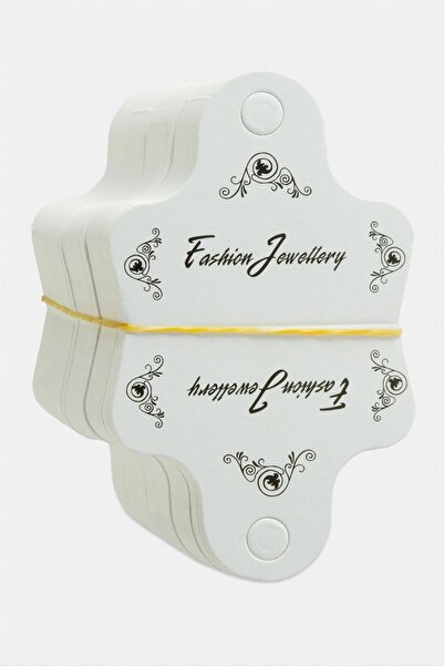 ZERO LAND 1610607749 بطاقة قلادة على شكل زهرة سوداء (230706) 200 قطعة-أبيض