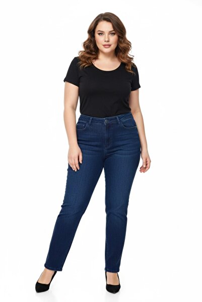 KÜBRA Women's Jeans Trousers Belt Elastic Buttoned Bgl-St05059