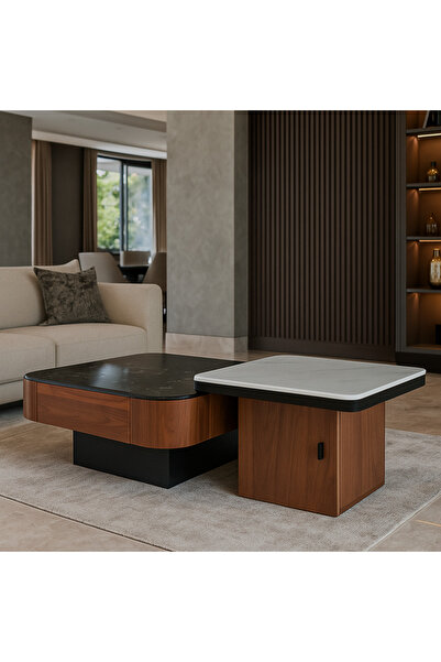 Palma homez Square coffee table set with nesting design - 2 pieces