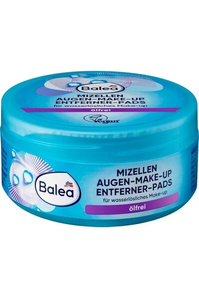 BALEA مناديل مزيل مكياج العيون الزيتية بتقنية ميسيلار، 50 قطعة