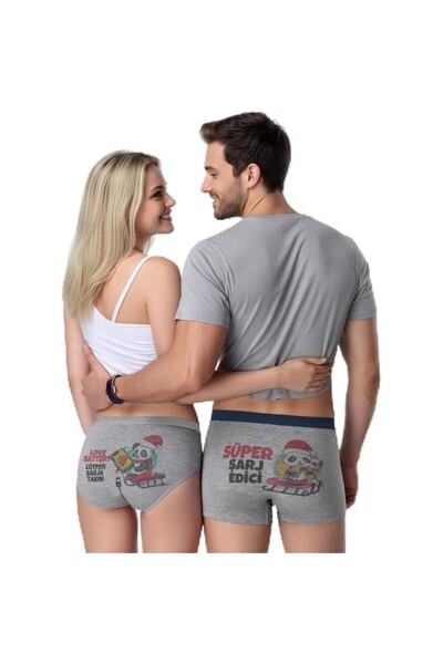 AyrStore Sevgiliye Yılbaşı hediyesi İç Giyim Kombini - Komk Karikatürlü Süper...