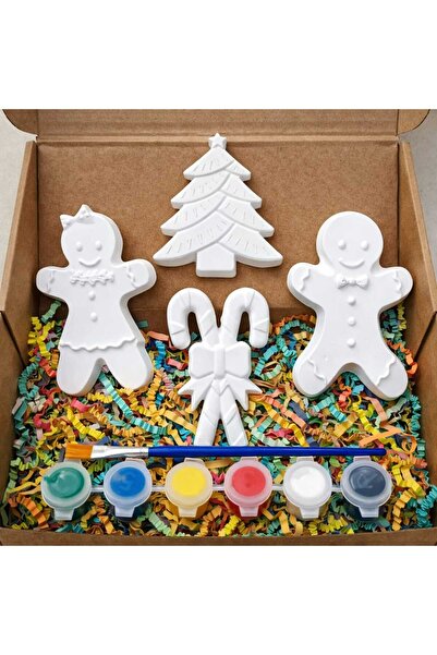 ABCPANO Yılbaşı Boyama Seti – Boyanabilir Zencefilli Figürler ve Noel Ağacı |...
