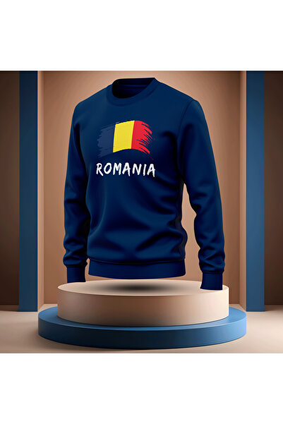 Bulvar Lee Sıfır Yaka Romania Printed Men's Sweatshirt / Romania