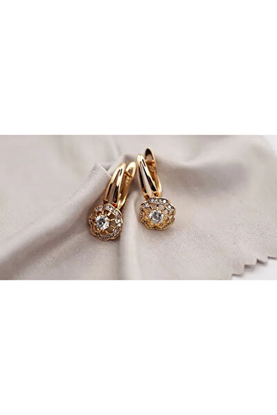 XUPING JEWELRY Cercei floare placati cu aur 18k cu Cristale Zirconia