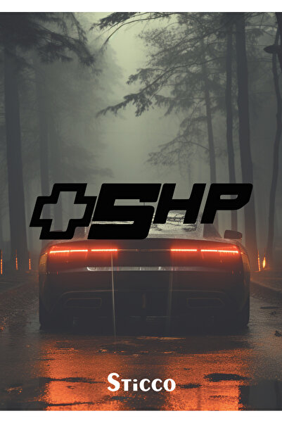 Sticco +5Hp Writing Jdm Car-Motorcycle Windshield Mirror Sticker Decal 15X6Cm