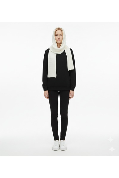 Loov Hooded Knitwear Balaclava Scarf – Soft Textured Stylish Hood Scarf - Kni...