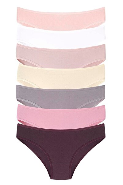 Derucce Women's 7-Pack Solid Color Cotton Slip Panties - Daily Comfort Series