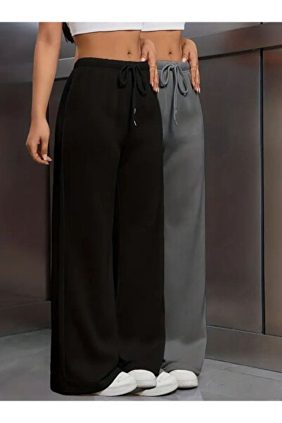 Le Vion Women's 2-Piece A-Quality Wide-Leg Sports Sweatpants Set - Side Pocke...